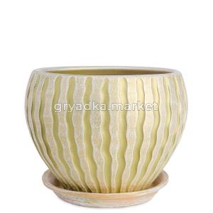 МАНЕ классик горшок с поддоном 1,1л d15см оливка