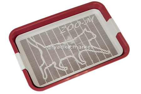 ZooM туалет Кошка большой, с сеткой 40х26х6,5см, рубиновый