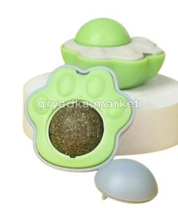 Игрушка WOGY д-кошек Лапка 5.2х5.4х3.2см d=2.5см с вращающимся мятным шариком, на липкой ленте, микс