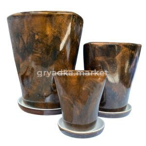 Трио-Комплект из 3х (10л,3,5л,0,9л, с под.)коричневый