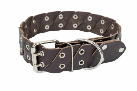 Дарэленд Ошейник КОСА 45 мм, 710 мм. Обхват: 42-66 см клепаный коричневый