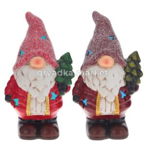 Фигурка декоративная Гном с подсветкой, L12 W9 H21 см, (2хLR44 не прил.), 2в.