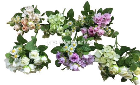 Искусственные цветы Роза и гортензия Н  см