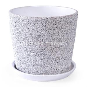 Флок 5 горшок с поддоном 4,75л d22 h19,5см низкий конус серый