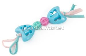 Игрушка WOGY Green-Blue-Pink д-собак Косточка 30-17х6х3см с веревками 76г, микс арт.2424-5268 Код273