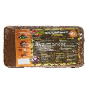 Кокосовый брикет  6л (0,5кг) торф 5-30-900