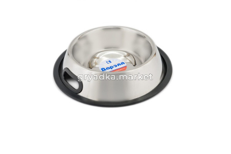 Миска металл 900мл на резинке с ручками12-Ред Пластик