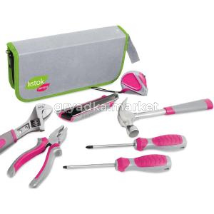 Набор инструмента для дома и сада в футляре розовый -1-10 Listok