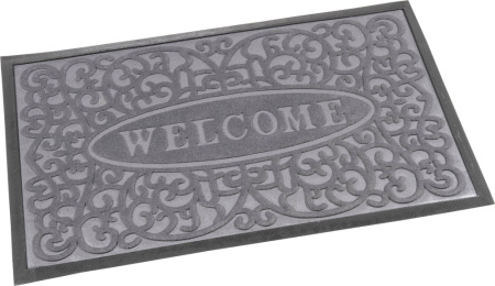 Коврик придверный с ворсом на резин. основе 40х60см серый-24шт