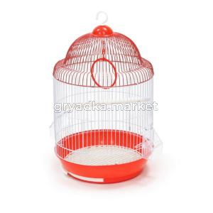 Клетка для птиц цветная 33х54 см (круглая, цветная, фигурная крыша)