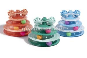 Игрушка WOGY д/кошек Трек-Пирамида 23.5х23.5х21см с шариками и колокольчиками, вращается, микс арт.2