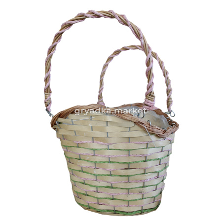 Набор корзин плетеных (ива) D41x15-39 см, D35x12-33 см, D30x10-28 см, 3 шт., кофейный - зеленый