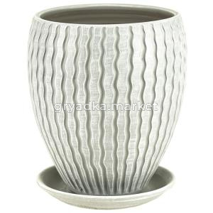 Горшок МАНЕ конус 8л d21см бел-серый