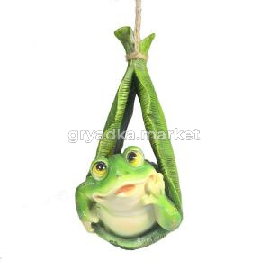 Лягушонок в листочке (подвесная) L W H  см (ПОЛИСТОУН)