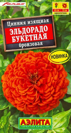 Цинния Эльдорадо букетная бронзовая 12шт Одн 40см (Аэлита)