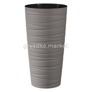 Модерн Максимум кашпо со вставкой 15л d30 h58см Серый жемчуг -5