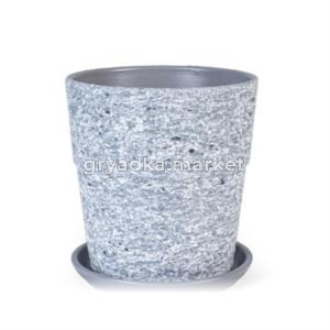 Серый камень 4 горшок с поддоном 25,6л d18 h18,5см конус борт