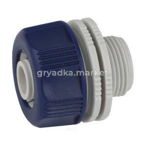 Адаптер для шланга 19мм (3-4) с наружной резьбой, пластик-50 GREEN APPLE