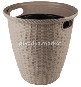 Кашпо напольн.Ротанг d328 v20,0л шоколад (св.коричн.)-5 ПлР