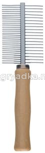         Расческа с деревянной ручкой Двусторонняя Частая-Редкая