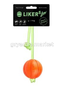 Игрушка д-собак мячик ЛАЙКЕР5 Люми на шнуре, диаметр 5 см