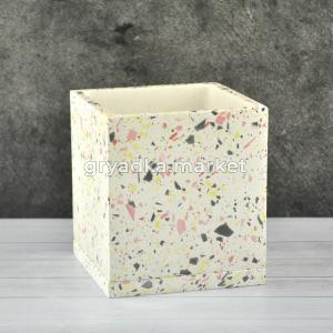 Мозайка(02) кубик горшок с поддоном 12х13-h13см 