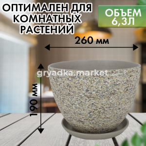 Лунный камень 6 горшок с поддоном 6,3л d26 h19см 4