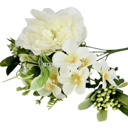 Искусственные цветы Букет камелия и бегония h27см в ассорт. 182594 1-6