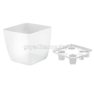 Вена кашпо для орхидей квадрат 1,5л d13 h12см белый жемчуг Vienna -10 ПлР