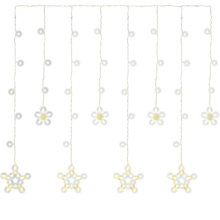 Гирлянда Звездное небо 2,5х1м прозрачный провод, тепл. белый, переходник 8 режимов