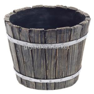 Кашпо Кадушка круглая L12,5W12,5H10 см (ПОЛИСТОУН)