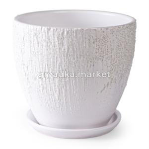 Айсберг 3 горшок с поддоном 1,4л d15 h13см высокий овал белый