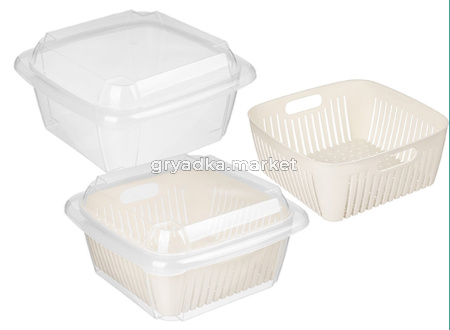 Контейнер 2,2л Bergamo квадрат с крышкой и вкладышем  в ассорт -10