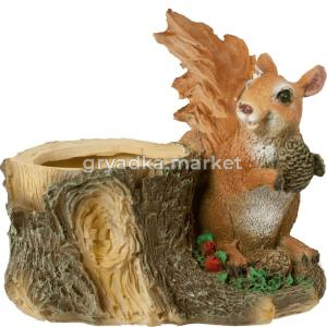 Кашпо Белка с шишкой 20х17см (ПОЛИСТОУН)-МТ