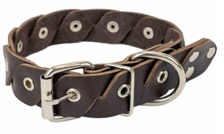 Дарэленд Ошейник КОСА 30 мм, 510 мм. Обхват: 33-47 см клепаный коричневый