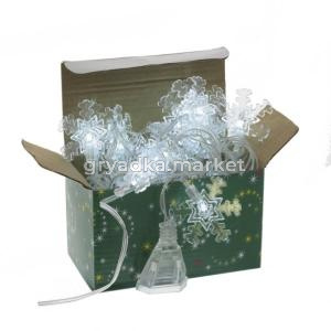 Гирлянда Снежинка 20шт 5м, прозрачный провод, бел, 