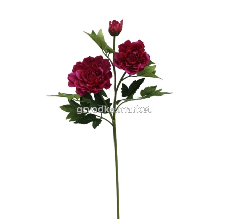 Искусственные цветы Пион из силикона бордо H68 см