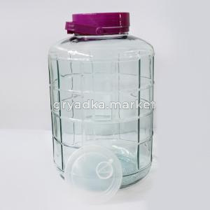 Банка 10л. СТЕКЛО с гидрозатвором-Экопром