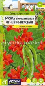 Фасоль вьющаяся Огненно-красная-Сем Алт-цп 5 гр. Вьющиеся растения