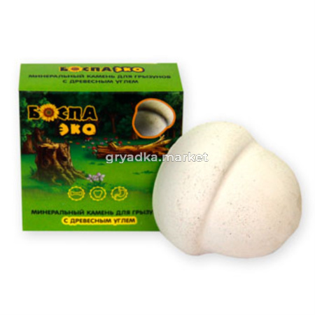 БОСПА ЭКО Минеральный камень для грызунов с древесным углем 40 гр