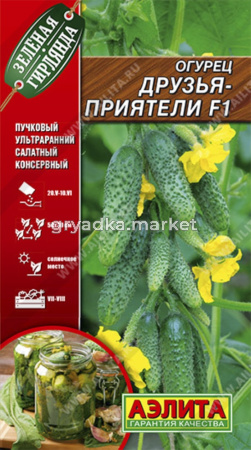 Огурец Друзья-приятели F1 10шт Парт Ранн (Аэлита) Зеленая гирлянда