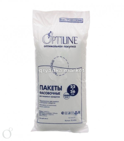 Пакет фасовочный 14+8х26см евроблок1000шт-10000 ПНД OPTILAINE