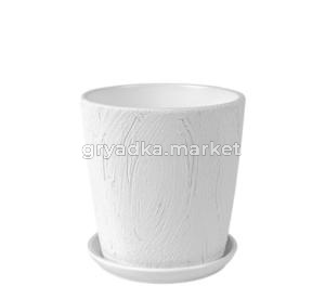Короед 3 горшок с поддоном 1,5л d15 h15,5см конус белый