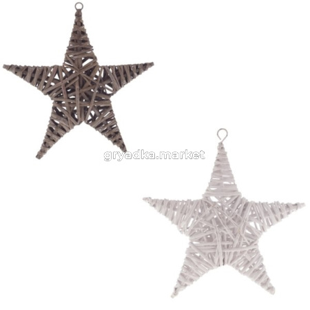 Фигурка декоративная Звезда, L30 W5 H30 см, 2в., (б-ленты)