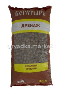 Дренаж керамзитный средний 20л (10-20 мм) Богатырь 1-90 Лама-торф