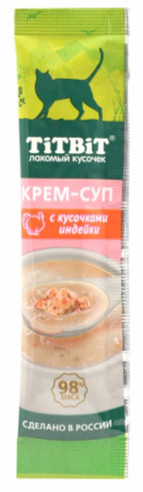Крем-суп для кошек с кусочками индейки 10 г