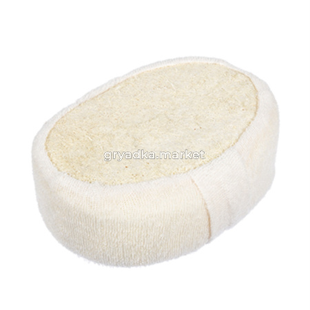 Мочалка из люфы, спонж мягкий с х-б 11х15х5см-30