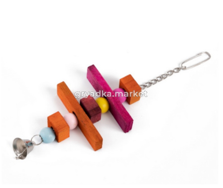 Игрушка WOGY д-птиц 23х9см составная с колокольчиком, на цепочке арт.2024-6333 Код273885