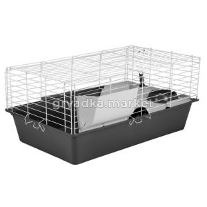 Клетка д-кроликов Роджер 80 №3 78х48хh34см складная, с этажом-домиком (миска, 2 кормушки) 1-1