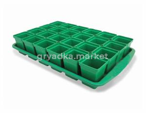 Набор для рассады (поддон+горшочки) 24 горшка К